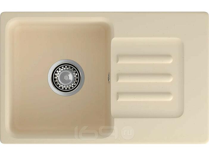 Мойка мрамор ЭкоМ М-680  1 чаша+крыло 680*430мм бежевый