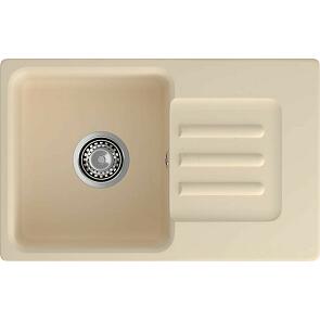 Мойка мрамор ЭкоМ М-680  1 чаша+крыло 680*430мм бежевый