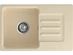 Мойка мрамор ЭкоМ М-680 1 чаша+крыло 680*430мм бежевый