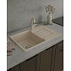 Мойка мрамор ЭкоМ М-680  1 чаша+крыло 680*430мм бежевый