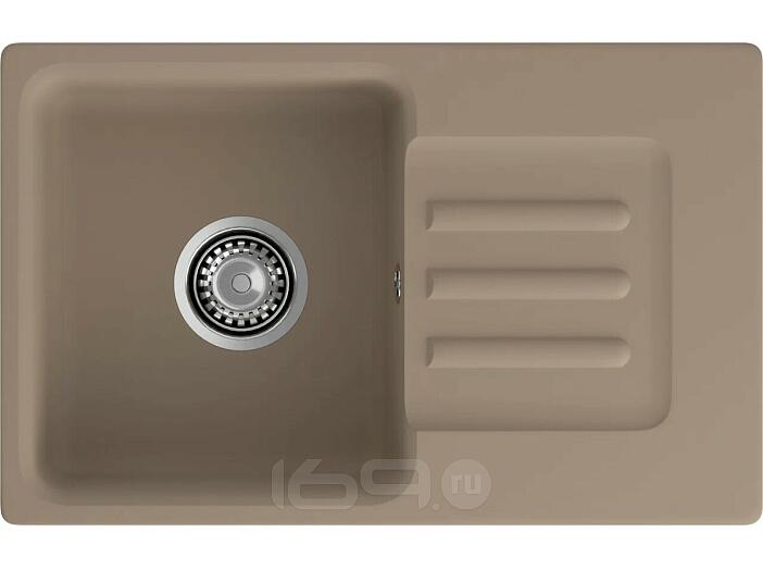 Мойка мрамор ЭкоМ М-680  1 чаша+крыло 680*430мм песочный