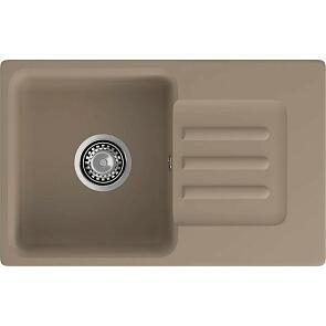 Мойка мрамор ЭкоМ М-680  1 чаша+крыло 680*430мм песочный