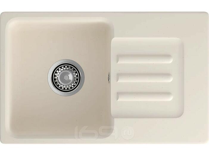 Мойка мрамор ЭкоМ М-680  1 чаша+крыло 680*430мм белый