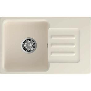 Мойка мрамор ЭкоМ М-680  1 чаша+крыло 680*430мм белый