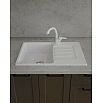 Мойка мрамор ЭкоМ М-680  1 чаша+крыло 680*430мм белый