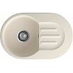 Мойка мрамор ЭкоМ М-685  1 чаша+крыло 683*433мм белый