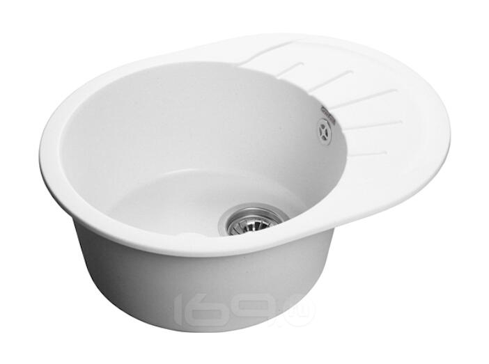 Мойка мрамор RONDO GF-R--580L  чаша с крылом 580*450мм  иней