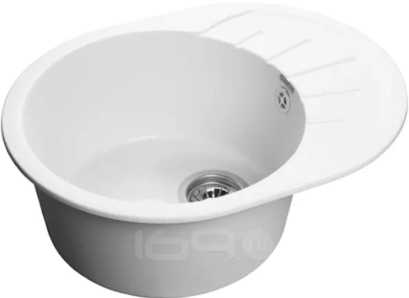 Мойка мрамор RONDO GF-R--580L чаша с крылом 580*450мм иней