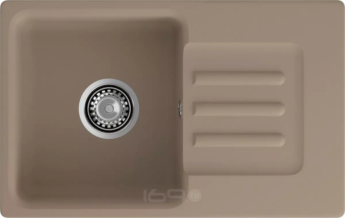Мойка мрамор SMART GF-SM-680L чаша с крылом  681*433мм песочный