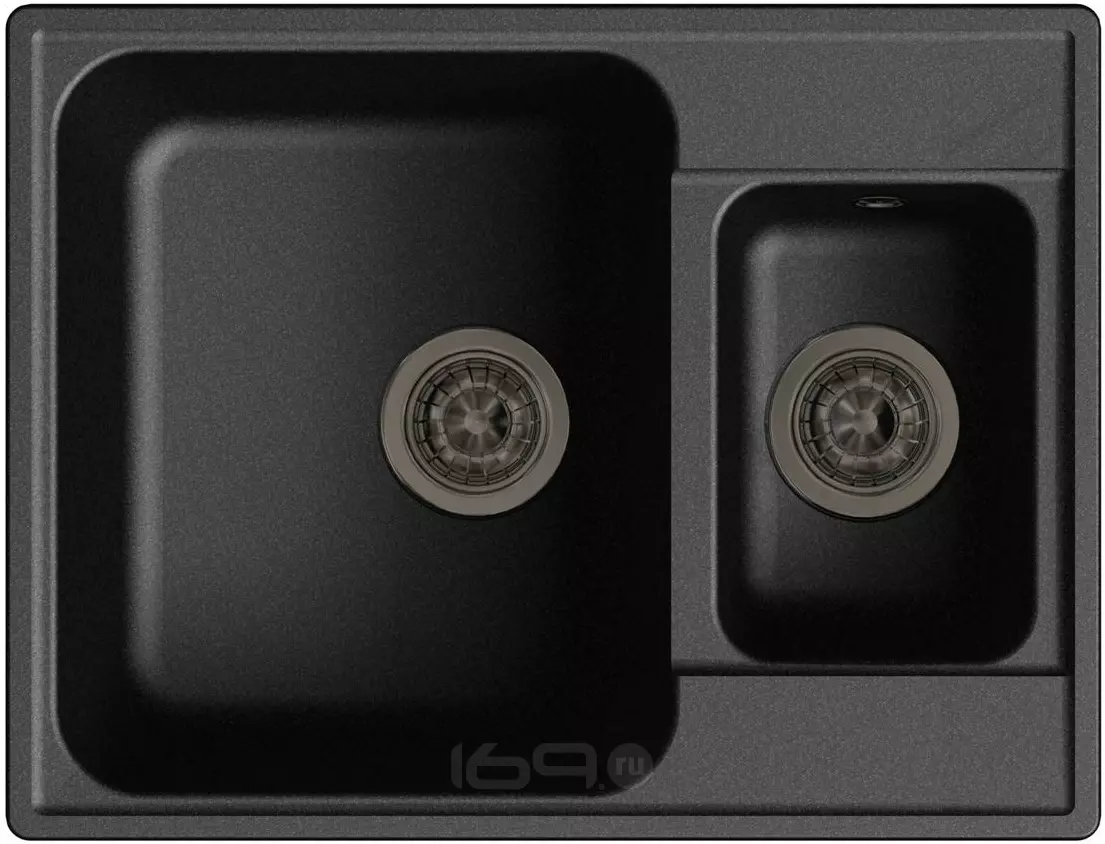 QUARZ (ECO-09) Мойка  1.5-чаш. 620*480  (черный)