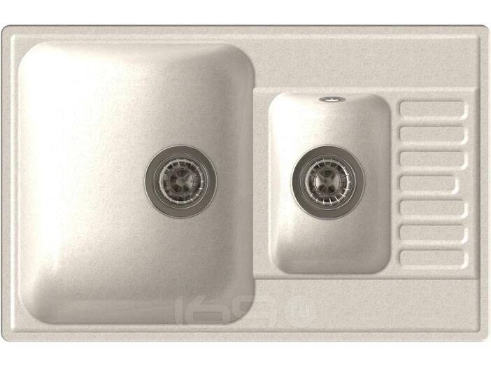 QUARZ (ECO-21К) Мойка 1.5-чаш+кр. 740*480 (белый)
