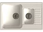 QUARZ (ECO-21К) Мойка 1.5-чаш+кр. 740*480 (белый)