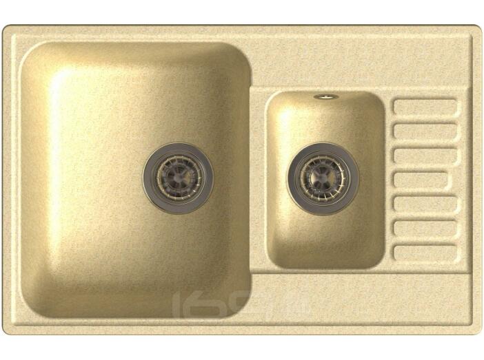QUARZ (ECO-21К) Мойка 1.5-чаш+кр. 740*480 (бежевый)