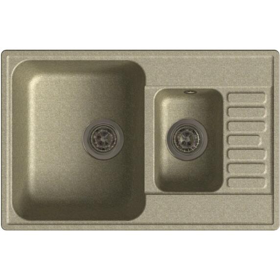 QUARZ (ECO-21К) Мойка 1.5-чаш+кр. 740*480 (песок)