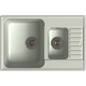 QUARZ (ECO-21К) Мойка 1.5-чаш+кр. 740*480 (серый)
