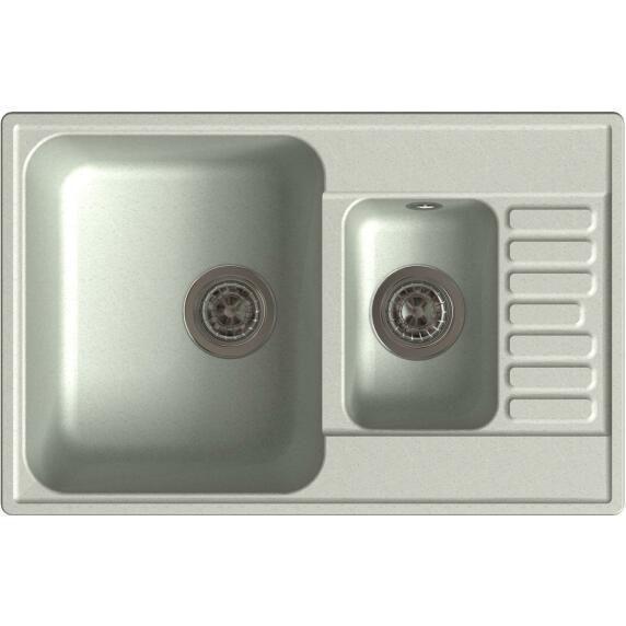 QUARZ (ECO-21К) Мойка 1.5-чаш+кр. 740*480 (серый)
