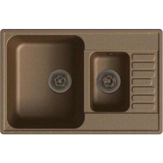 QUARZ (ECO-21К) Мойка 1.5-чаш+кр. 740*480 (терракот) 