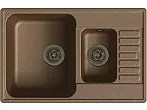 QUARZ (ECO-21К) Мойка 1.5-чаш+кр. 740*480 (терракот)
