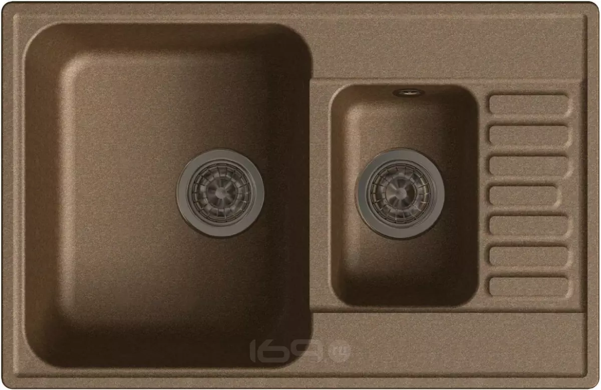 QUARZ (ECO-21К) Мойка 1.5-чаш+кр. 740*480 (терракот)