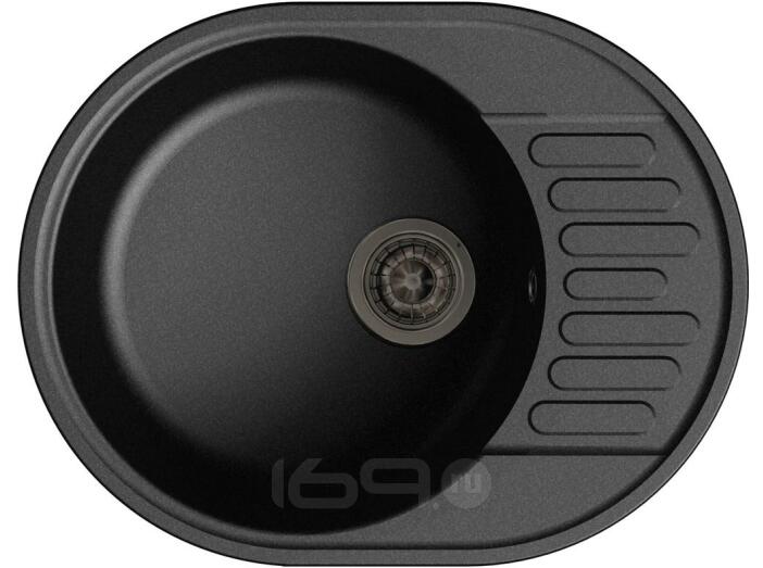 QUARZ (ECO-58) Мойка чаша+кр 620*480  (черный) 
