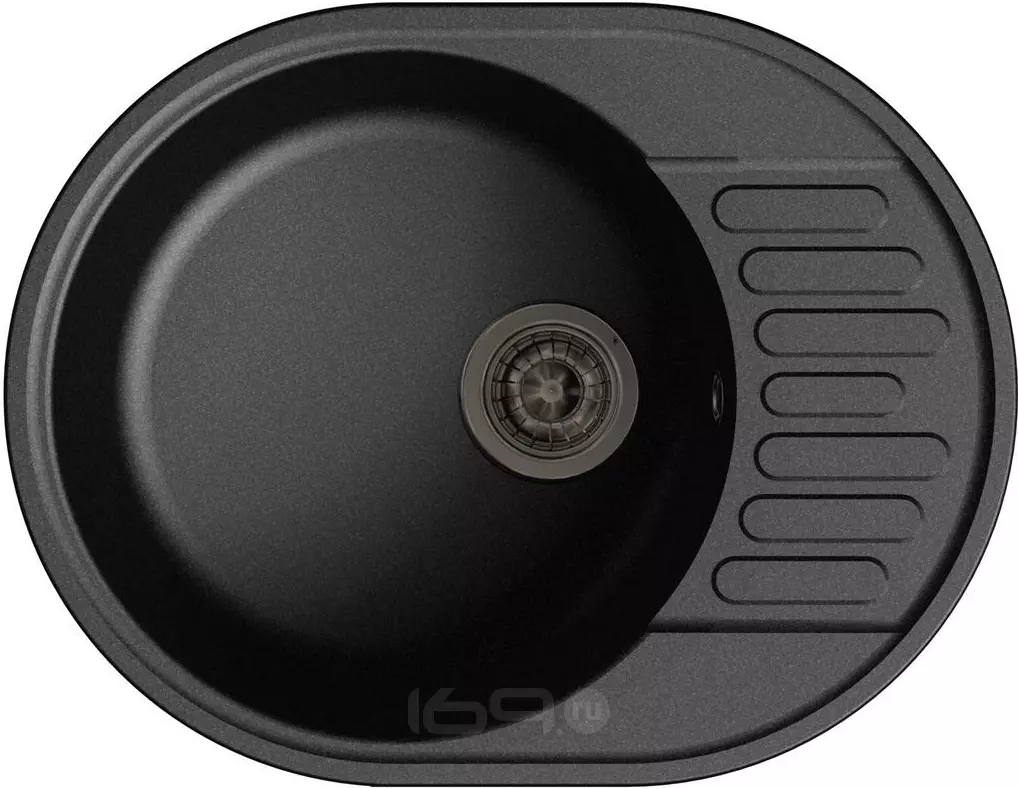 QUARZ (ECO-58) Мойка чаша+кр 620*480  (черный) 
