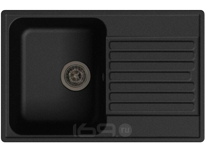 QUARZ (ECO-78) Мойка  чаша+кр 740*480 (черный)