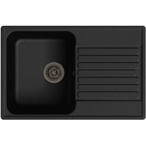 QUARZ (ECO-78) Мойка  чаша+кр 740*480 (черный)