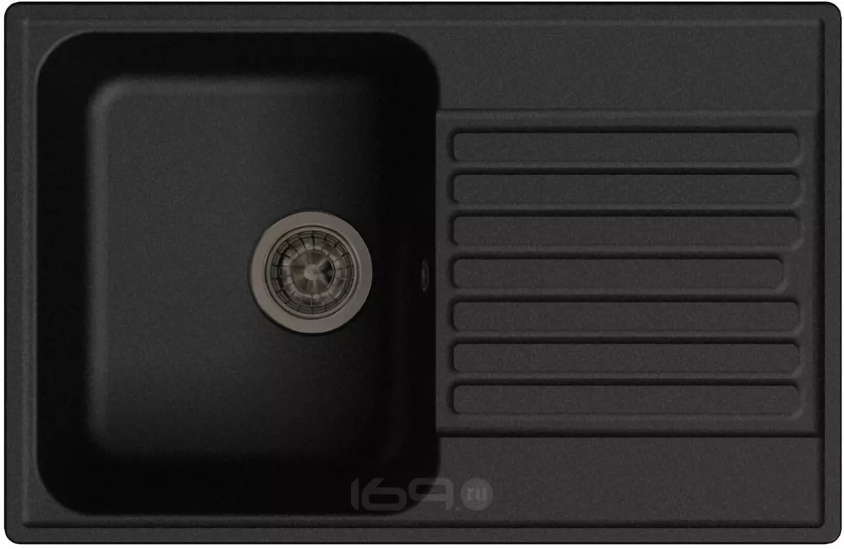 QUARZ (ECO-78) Мойка  чаша+кр 740*480 (черный)