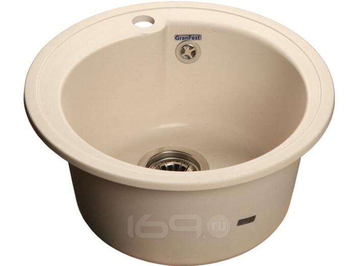 Мойка мрамор RONDO GF-R--450  D=450 мм  белый 