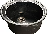 Мойка мрамор RONDO GF-R--520 D=520 мм черный 