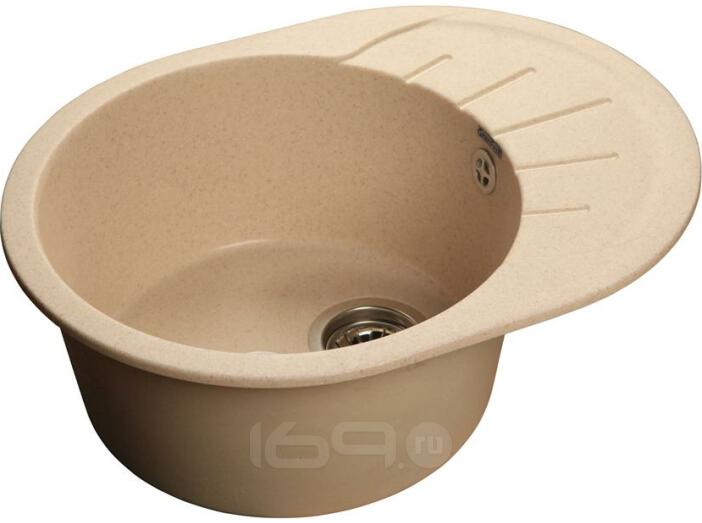 Мойка мрамор RONDO GF-R--580L  чаша с крылом 580*450мм  бежевый
