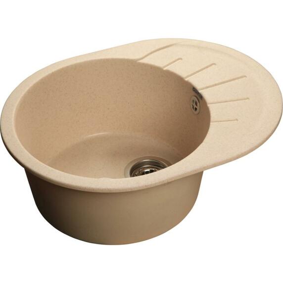 Мойка мрамор RONDO GF-R--580L  чаша с крылом 580*450мм  бежевый