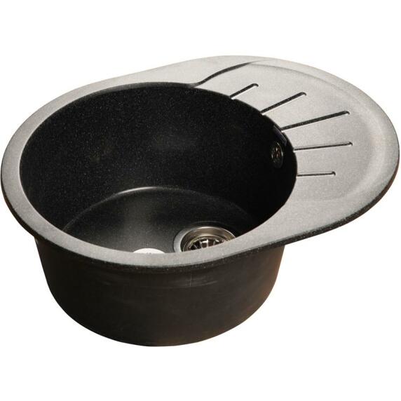 Мойка мрамор RONDO GF-R--580L  чаша с крылом 580*450мм  черный 