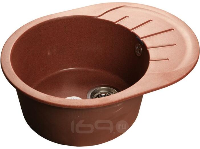 Мойка мрамор RONDO GF-R--580L  чаша с крылом 580*450мм  красный марс