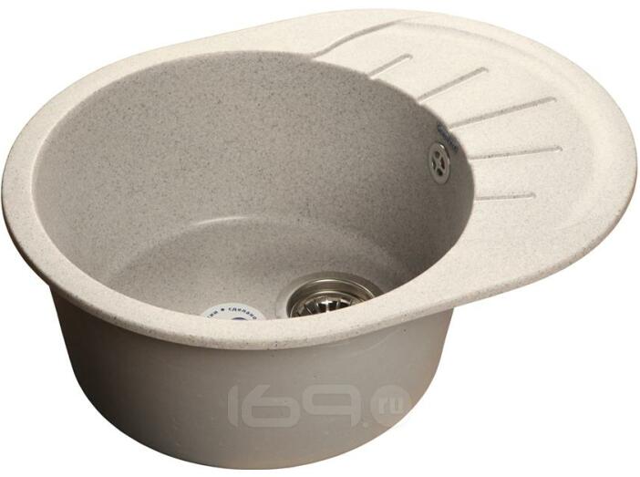 Мойка мрамор RONDO GF-R-580L  чаша с крылом 580*450мм  серый
