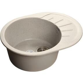 Мойка мрамор RONDO GF-R-580L  чаша с крылом 580*450мм  серый