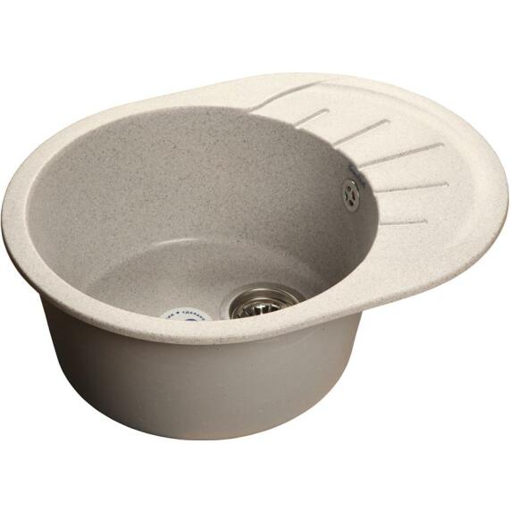 Мойка мрамор RONDO GF-R-580L  чаша с крылом 580*450мм  серый