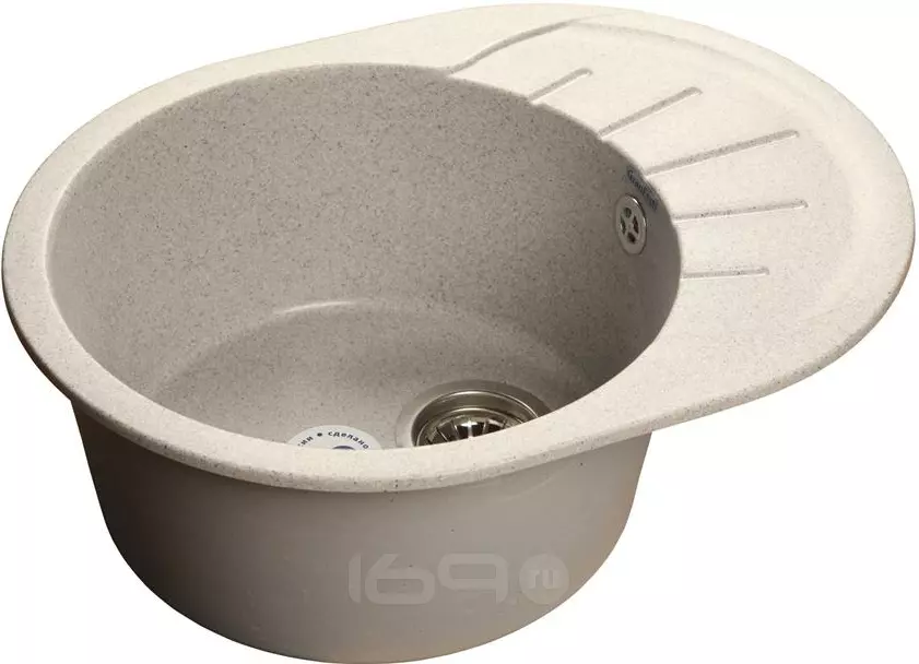 Мойка мрамор RONDO GF-R-580L чаша с крылом 580*450мм серый
