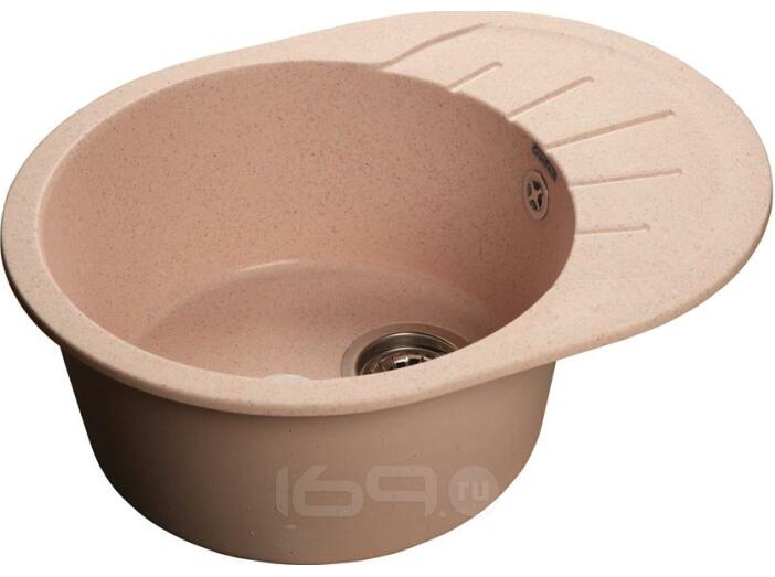 Мойка мрамор RONDO GF-R--580L  чаша с крылом 580*450мм  светло-розовый