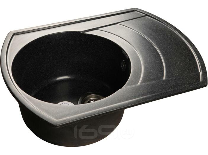 Мойка мрамор RONDO GF-R--650L чаша с крылом  650*500мм   черный 