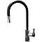Смеситель для кухни GranFest 7652  U-обр. с выдвижной лейкой D-35мм черный