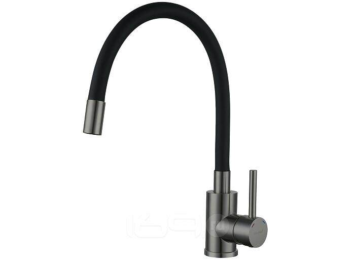 Смеситель для кухни U-обр. с гибким изливом GranFest URBAN 5433 PVD графит