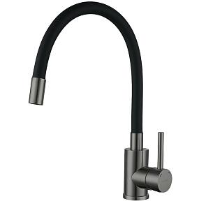 Смеситель для кухни U-обр. с гибким изливом GranFest URBAN 5433 PVD графит