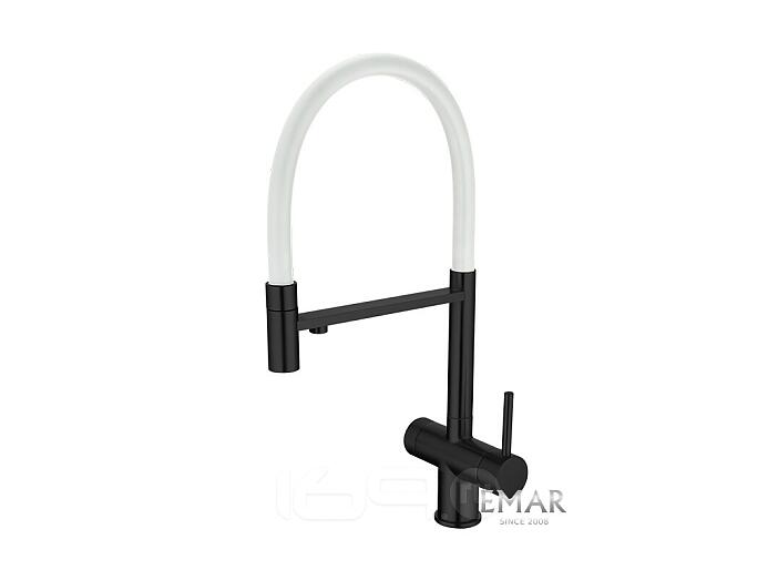 Смеситель кухонный EMAR ЕС - 7024WHT Black