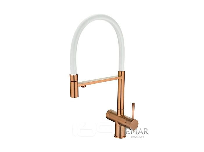 Смеситель кухонный EMAR ЕС - 7024WHT PVD Coppery