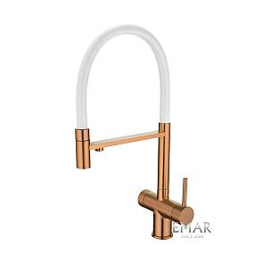 Смеситель кухонный EMAR ЕС - 7024WHT PVD Coppery