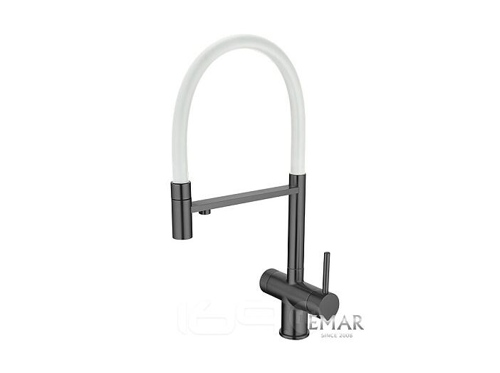 Смеситель кухонный EMAR ЕС - 7024WHT PVD Dark