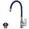 Смеситель Rossinka Z35-35U-Blue для кухонной мойки с гибким цветным изливом Смеситель Rossinka Z35-35U-Blue для кухонной мойки с гибким цветным изливом