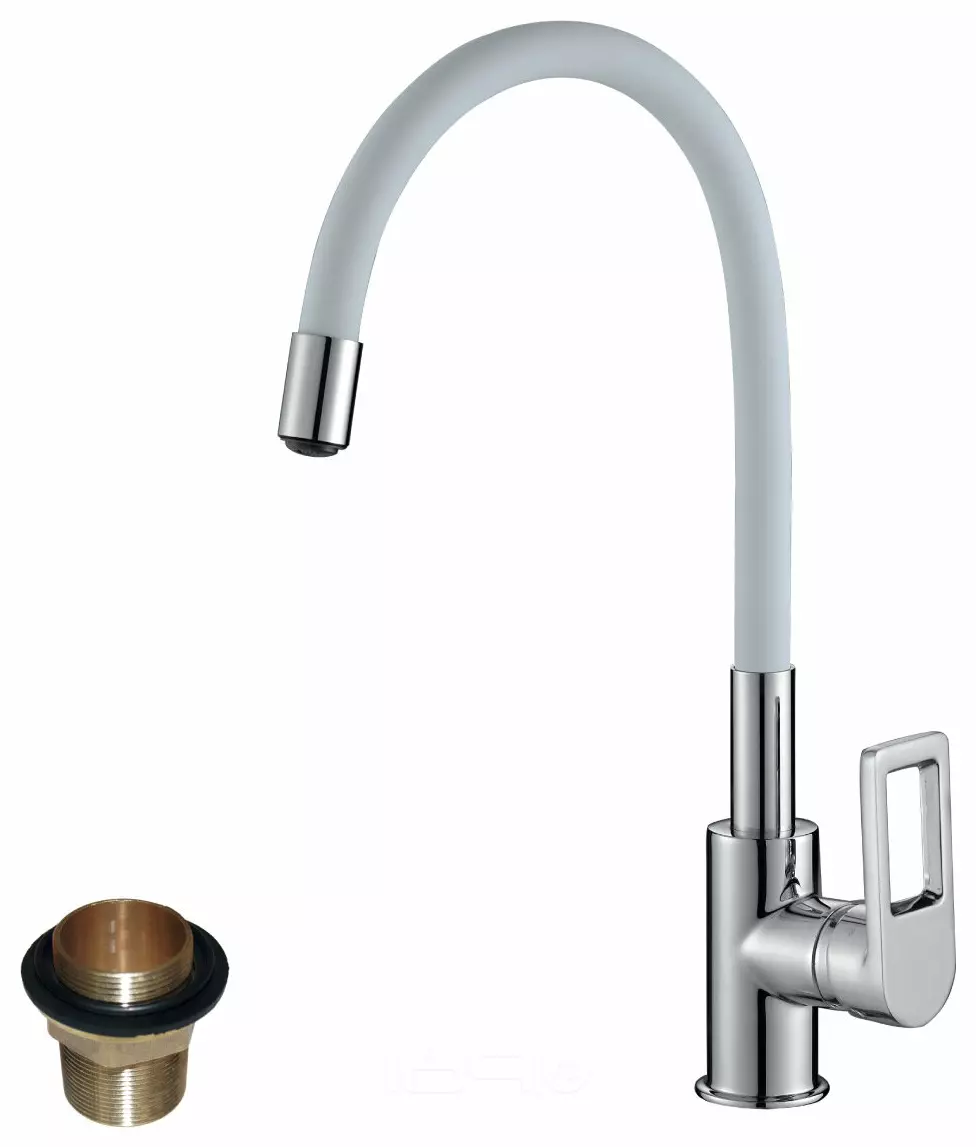 Смеситель Rossinka Z35-35U-White для кухонной мойки с гибким цветным изливом
