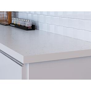 Столешница Барная влагостойкая (1) Мрамор марквина белый матовая, кромка с 4-х стор.  белая 1200х700х38